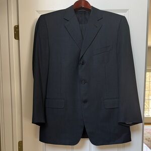Canali Dark Blue Three-Button Single-Breasted Suit Jacket